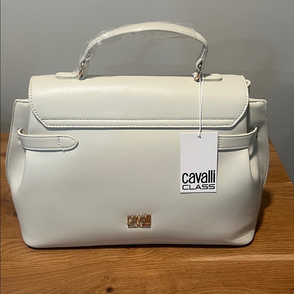 Cavalli Class Handbags - Cavalli Class Tatiana White Top Handle Satchel Crossbody NWT Large